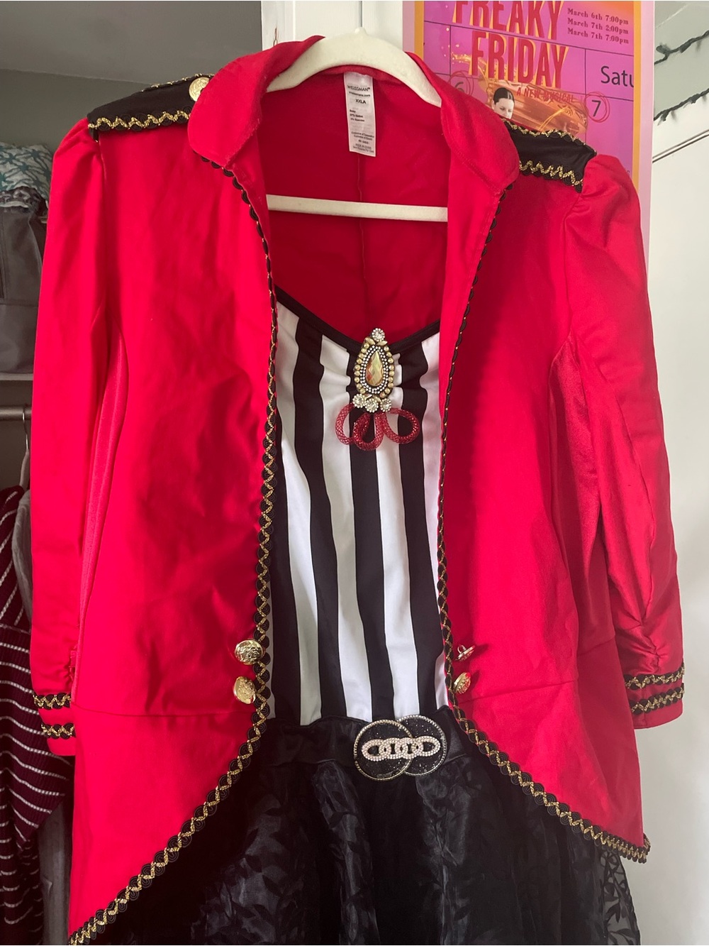 Weissman Women’s 2XL Red and Black Ringmaster Style Costume Jacket Dress - Picture 2 of 8